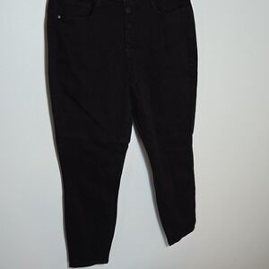 Nine West Denim Black Skinny High Rise Button Stretch 5-Pocket Women